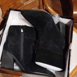 Blondo Black Suede Heeled Boots